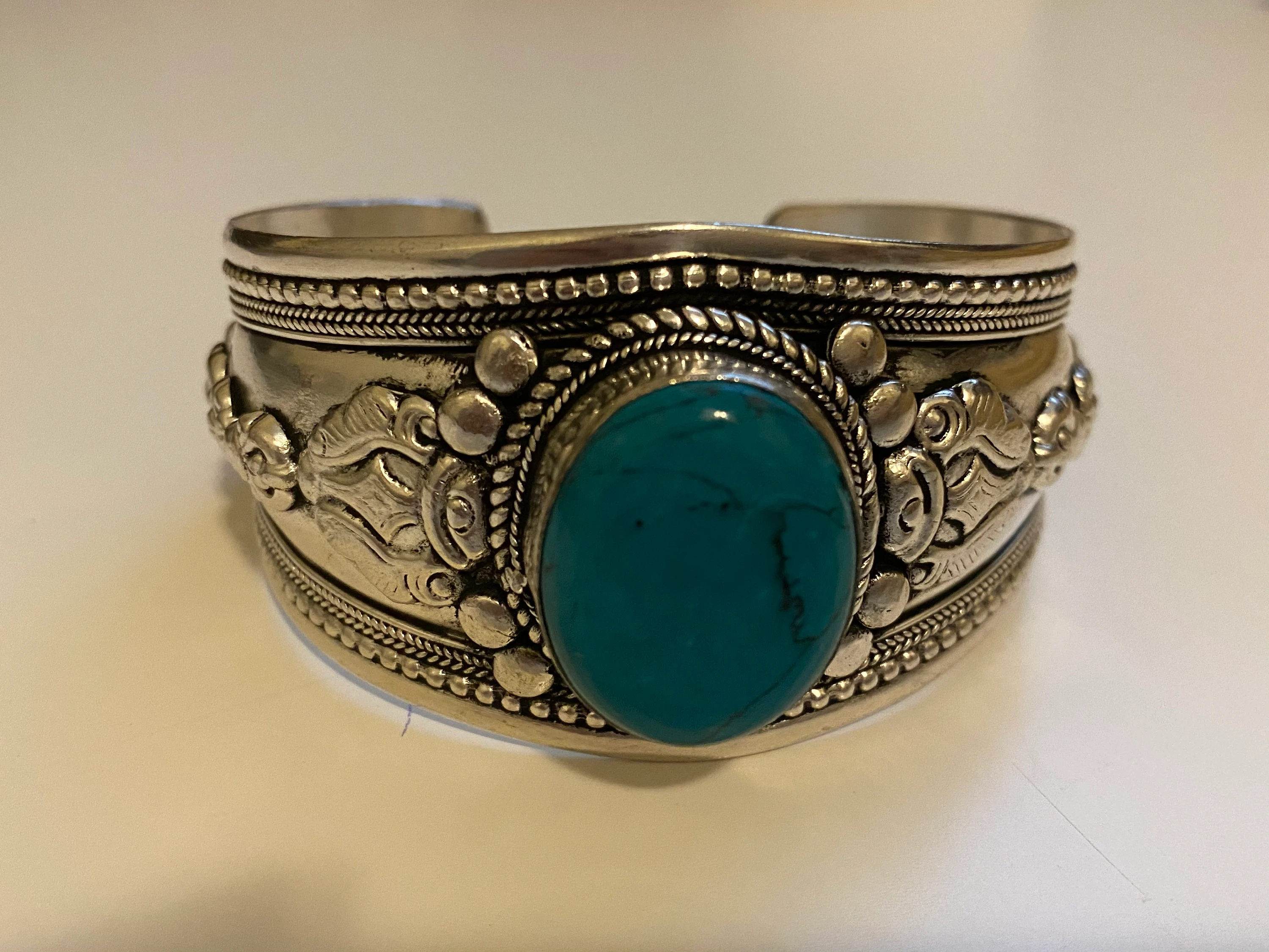 Vintage Silver Bracelet With Stone