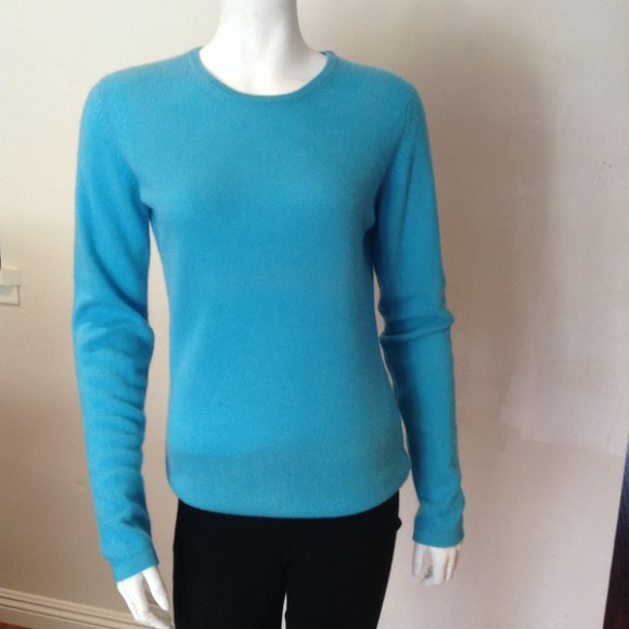 Cashmere Sweater In Turquoise Blue